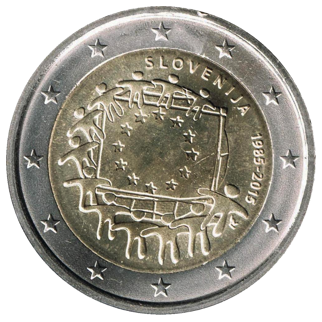2 euros conmemorativa XXX Aniversario de la Bandera Europea